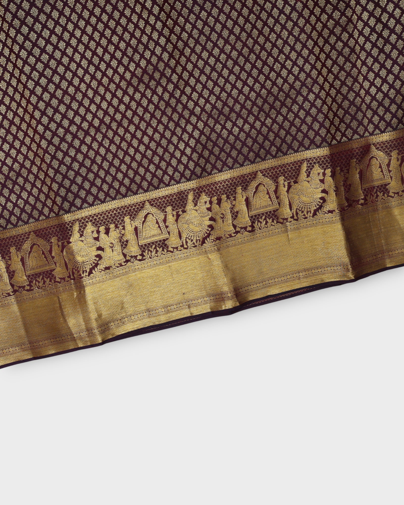 Maroon Pure Pattu Silk Saree With Border