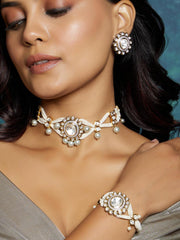 Pearl Radiance Polki Bracelet - Dyulokha