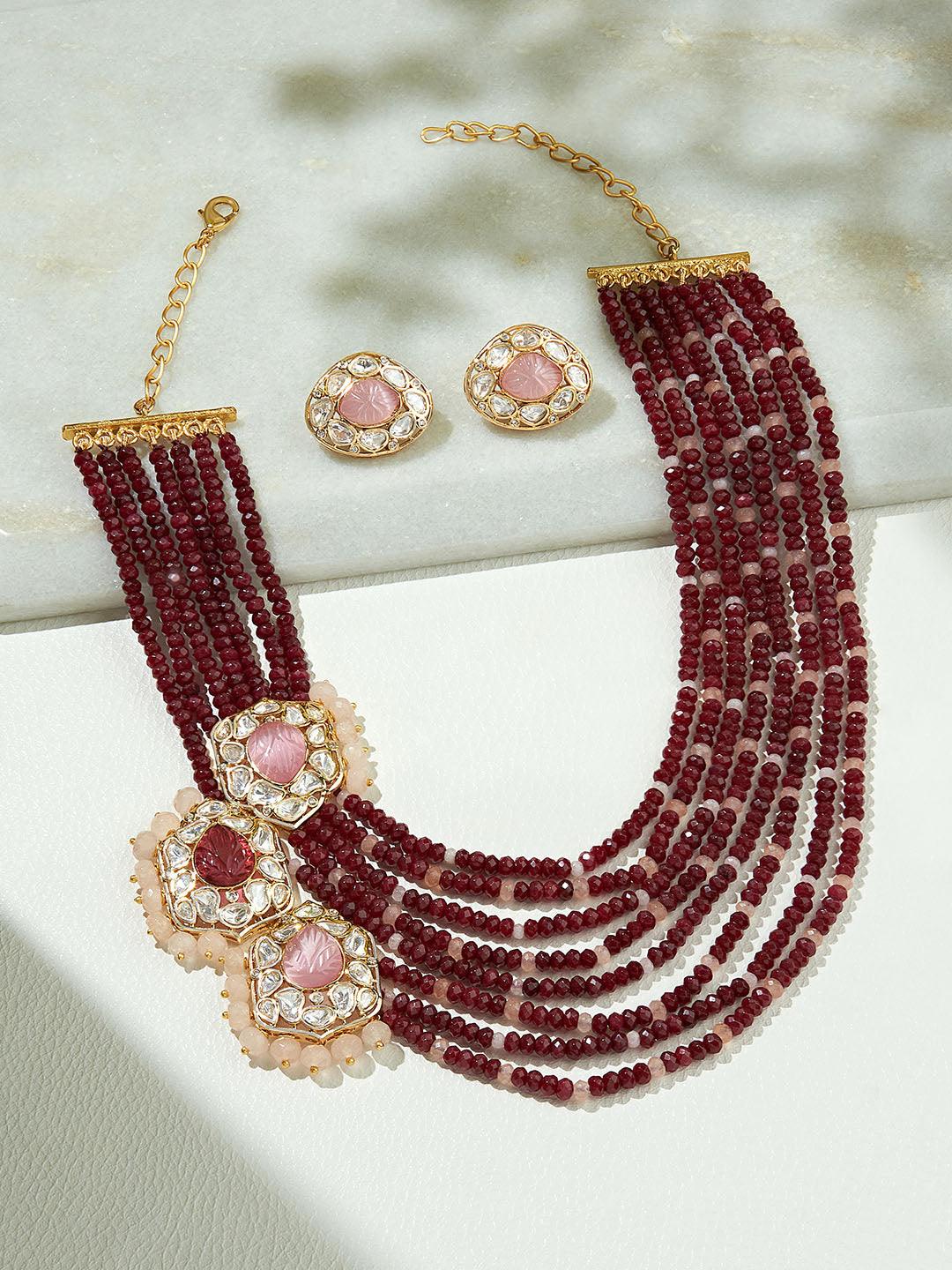 Colorful Brooch Necklace Set - Dyulokha