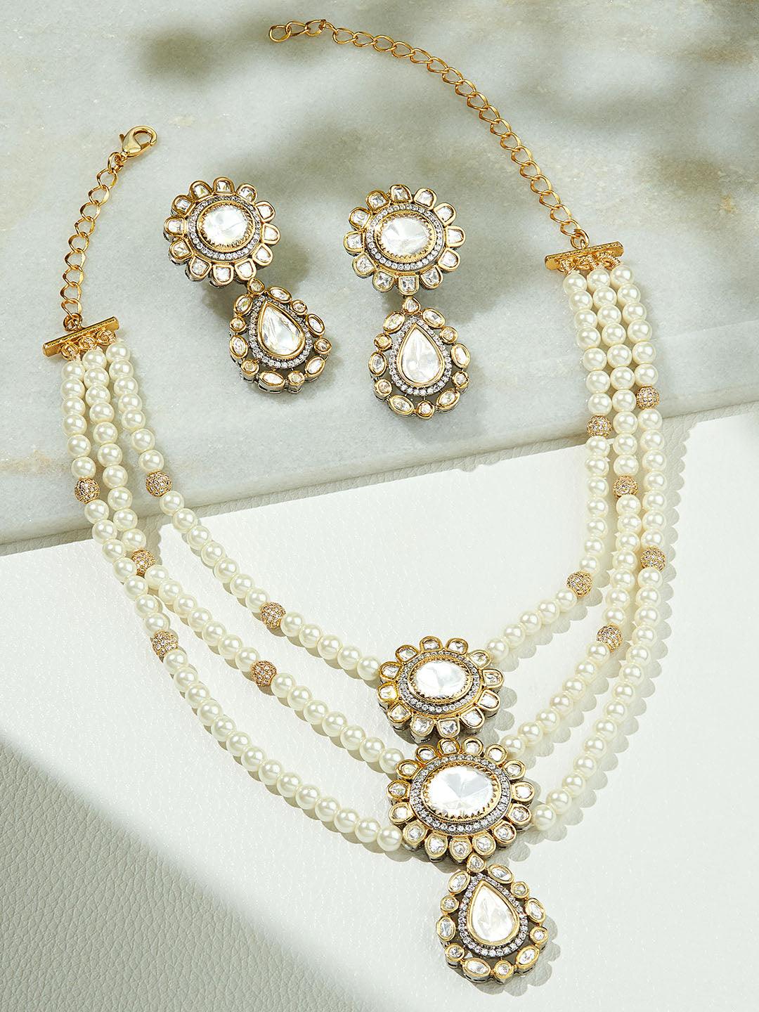 Pearl Symphony Multi-Layered Polki Set - Dyulokha