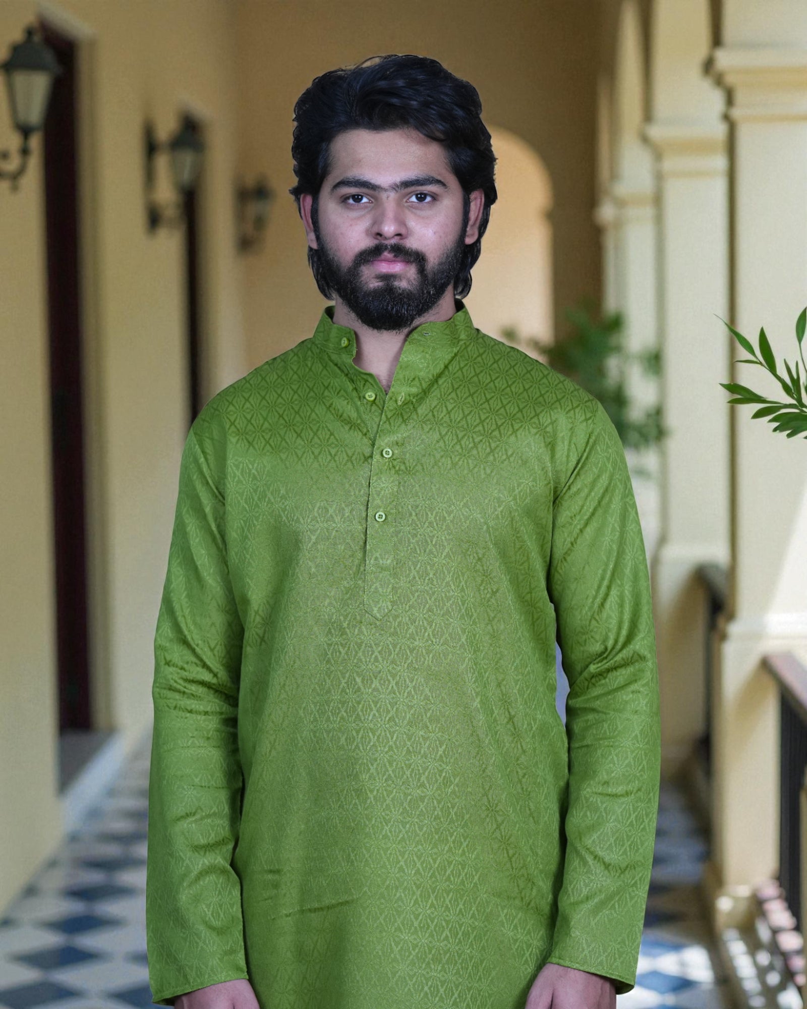 Jacquard Woven Kurta Pajama Set