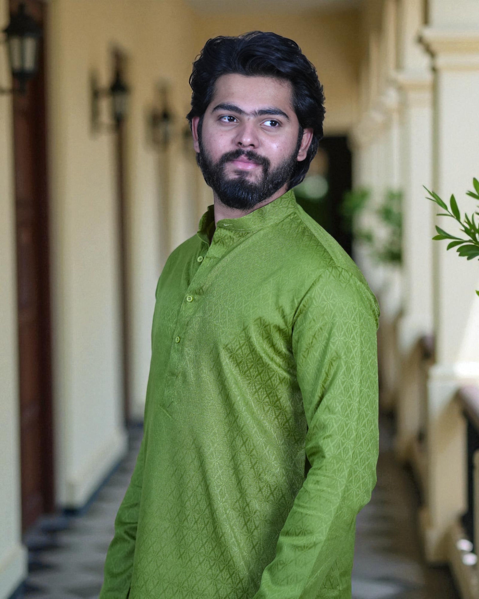 Jacquard Woven Kurta Pajama Set