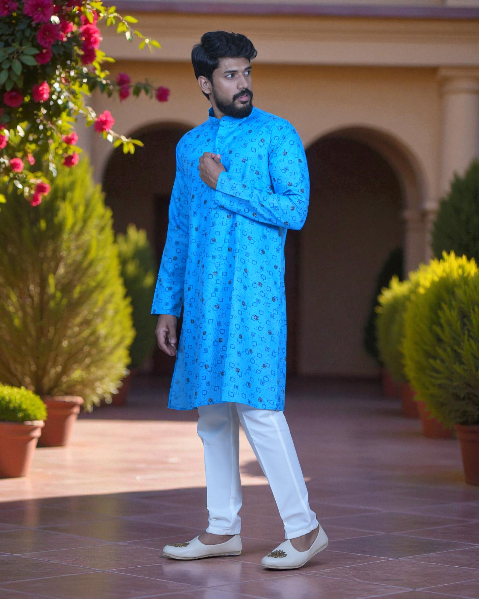 Cotton Block Printed Kurta Pajama Set