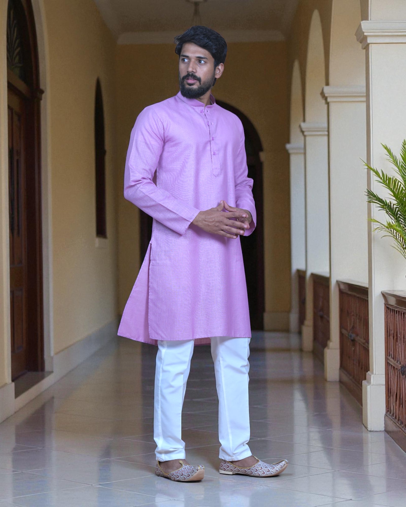 Cotton Plain Kurta Pajama Set