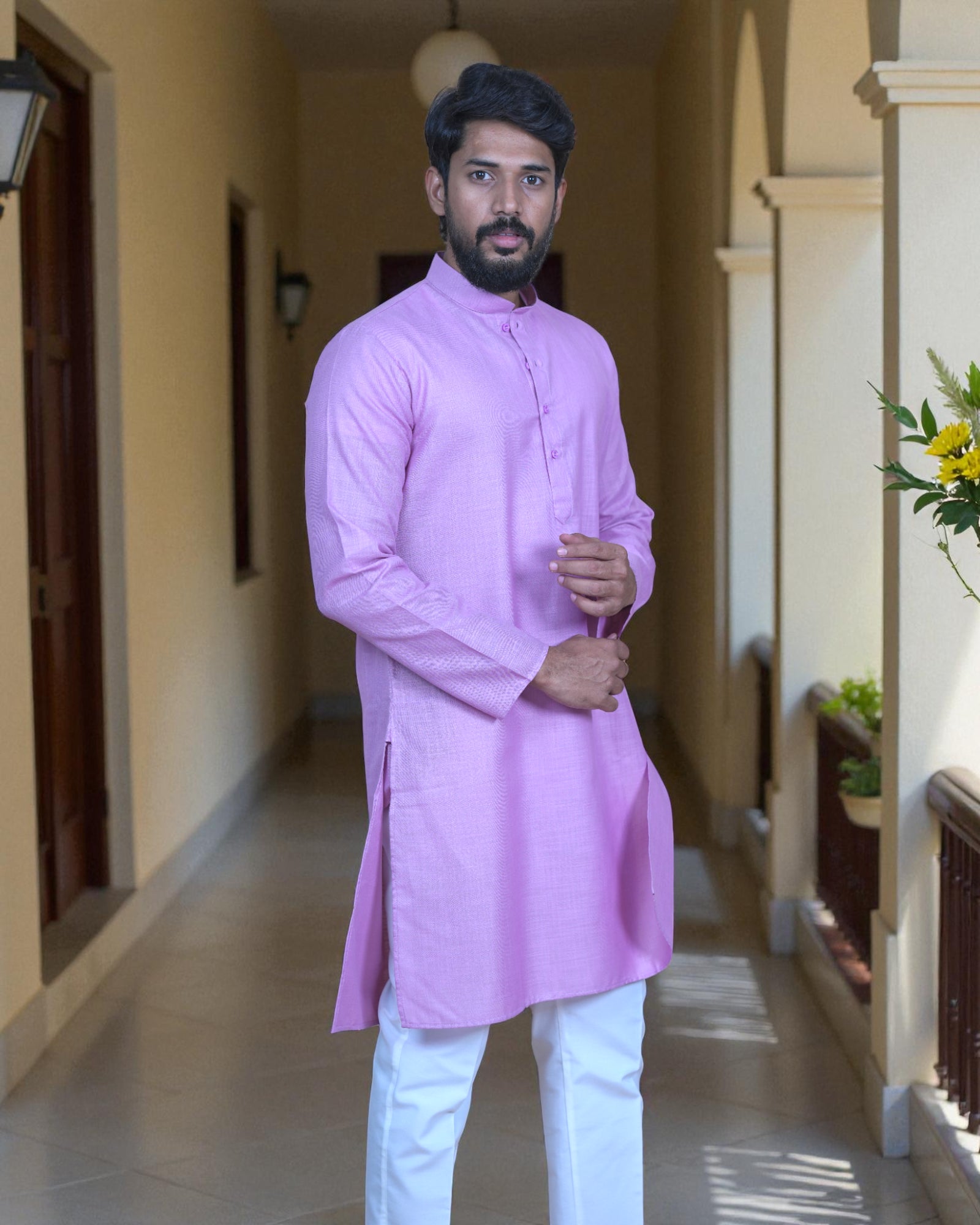 Cotton Plain Kurta Pajama Set