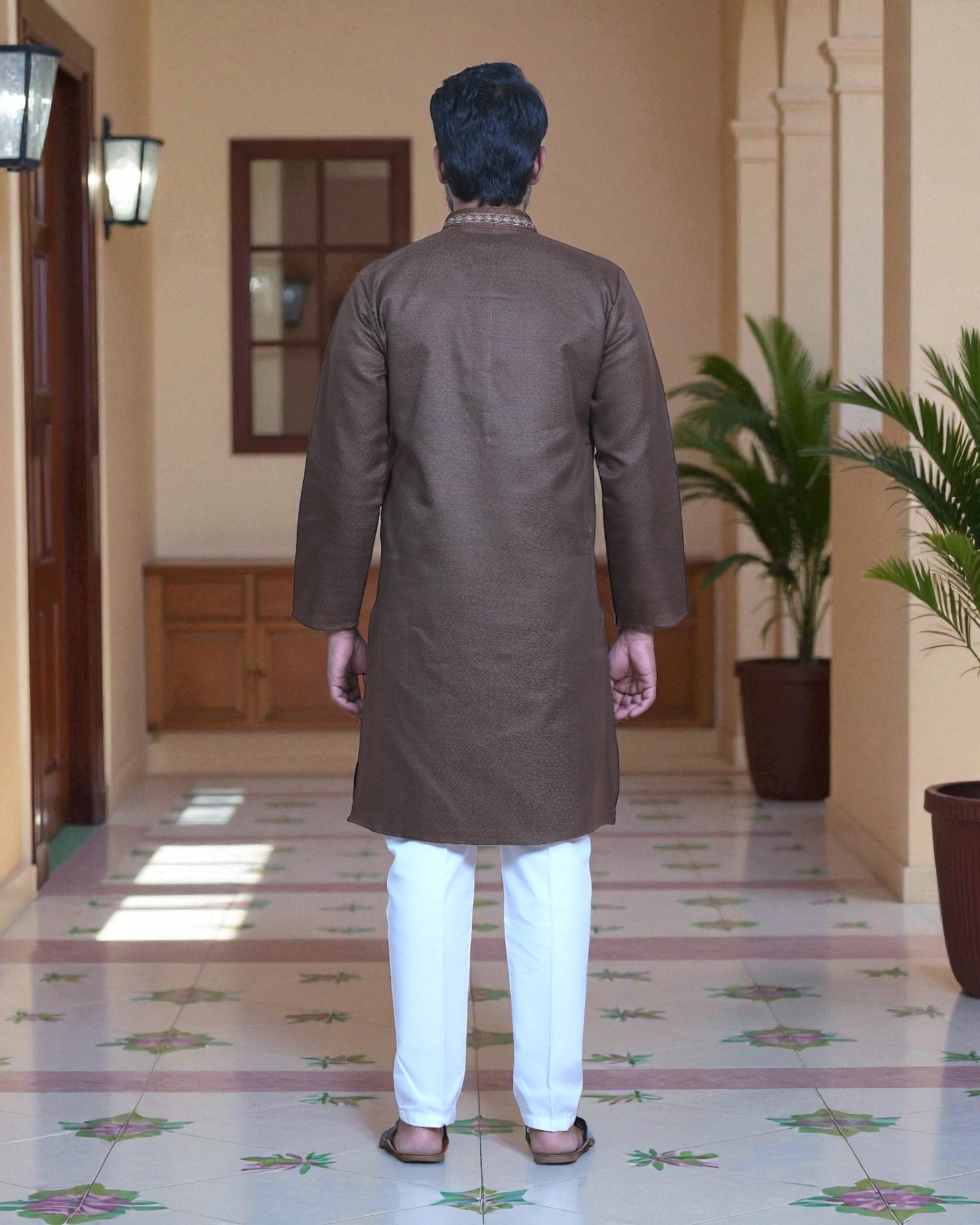 Jacquard Embroidered Kurta Pajama Set