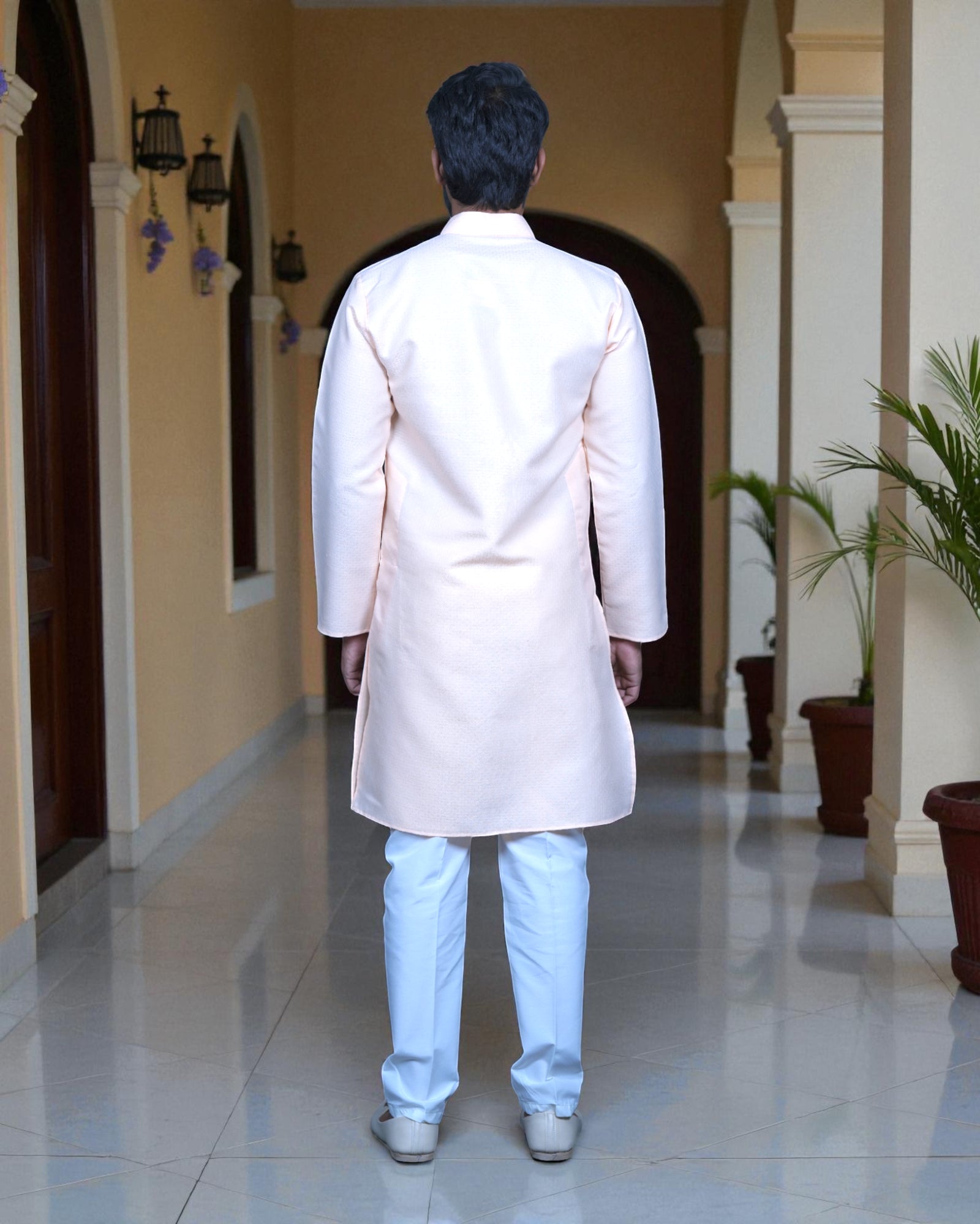 Jacquard Woven Cotton Kurta Pajama Set