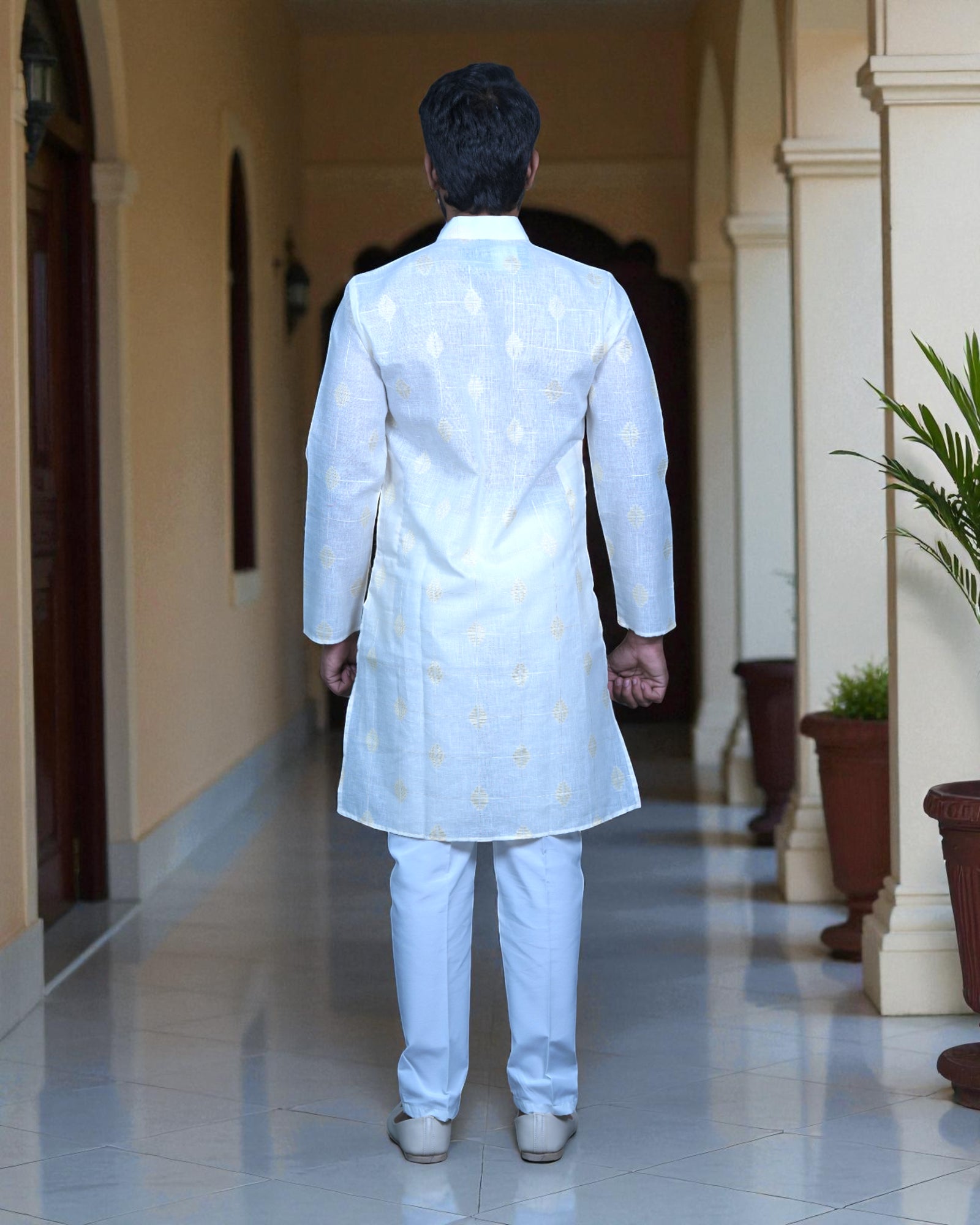 Embroidered Men Cotton Kurta Set