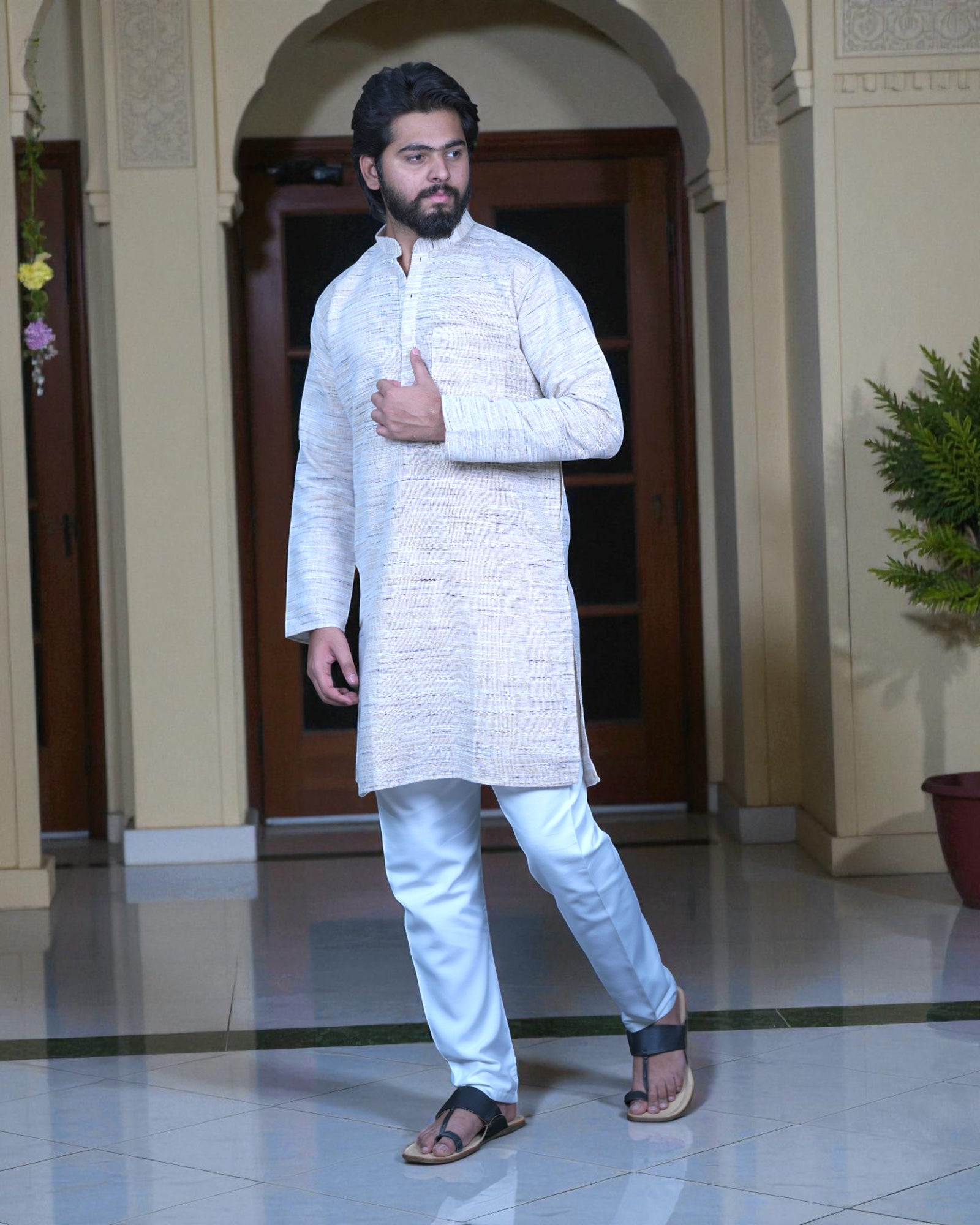 Cotton Embroidered Kurta Pajama Set
