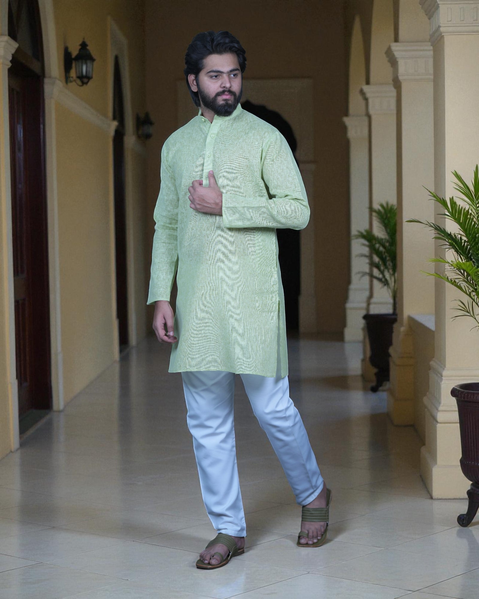 Khadi Cotton Plain Kurta Pajama