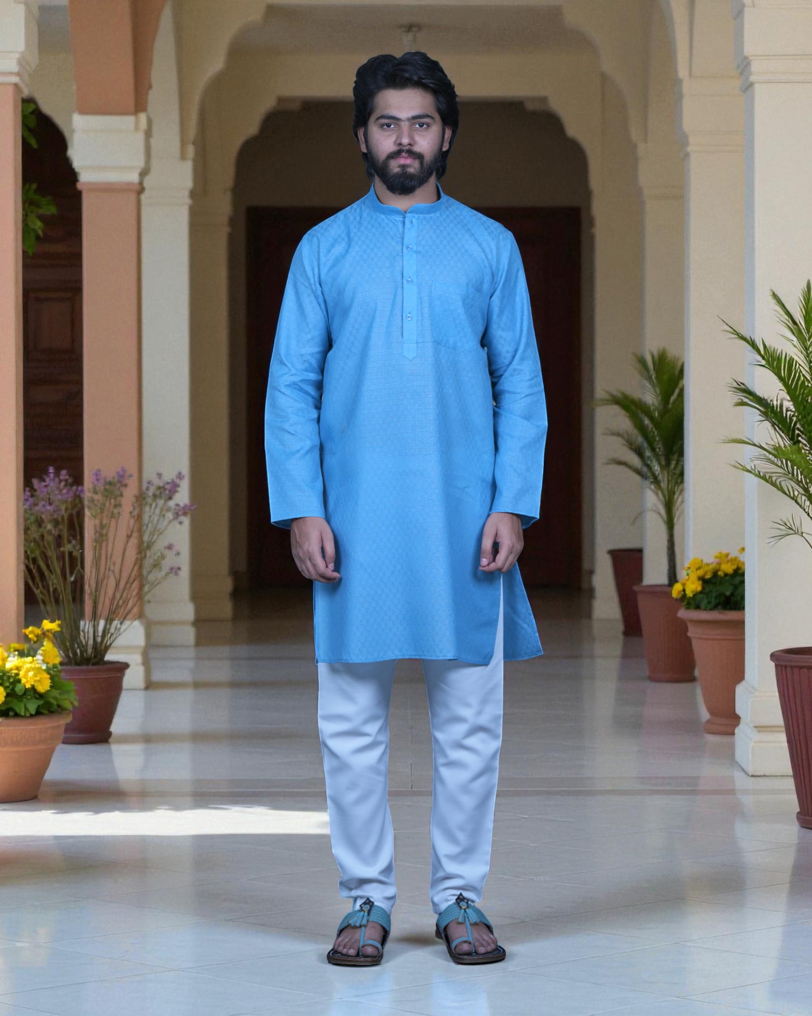 Timeless Tradition Textured Kurta Pajama Ensemble
