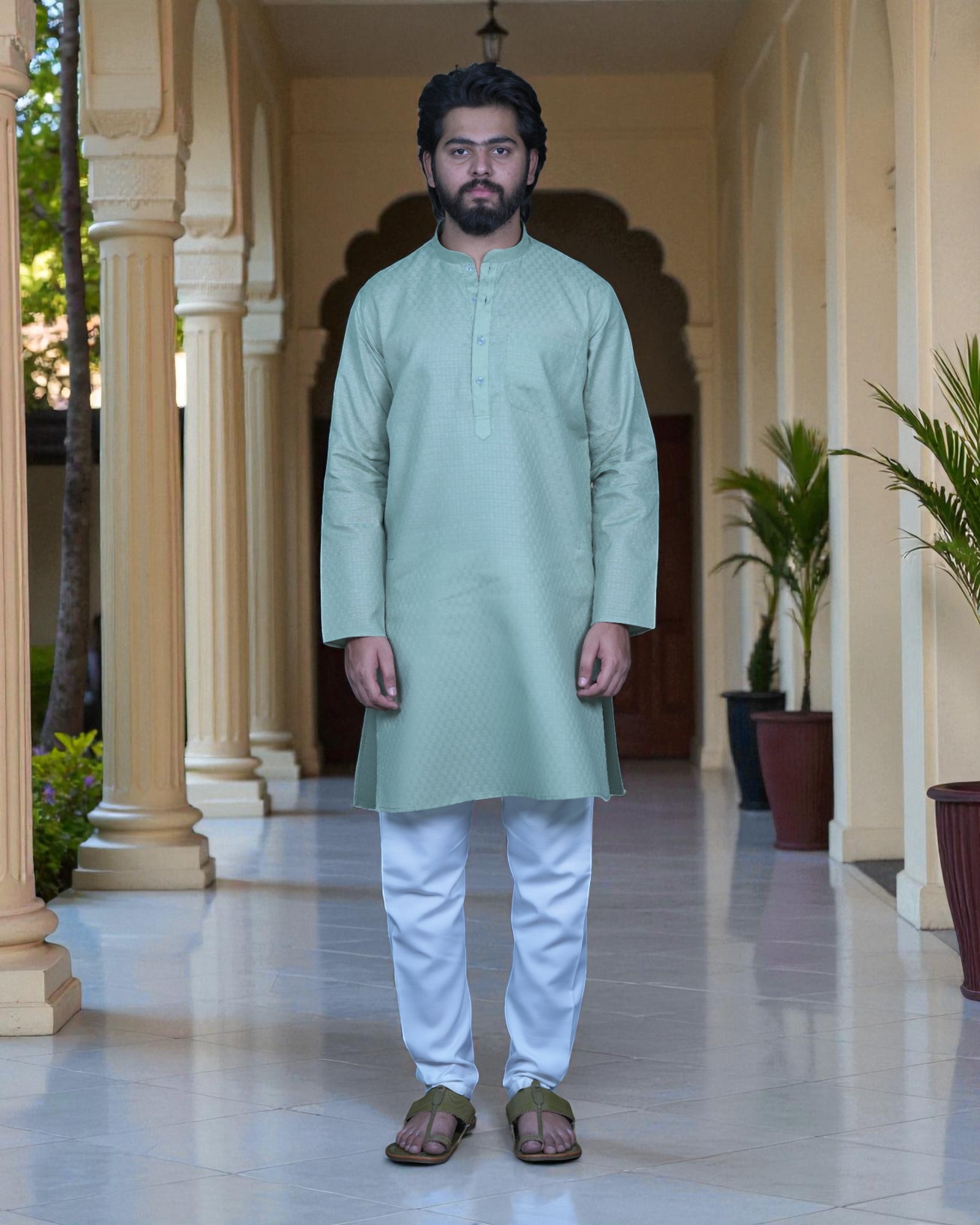 Timeless Tradition Textured Kurta Pajama Ensemble
