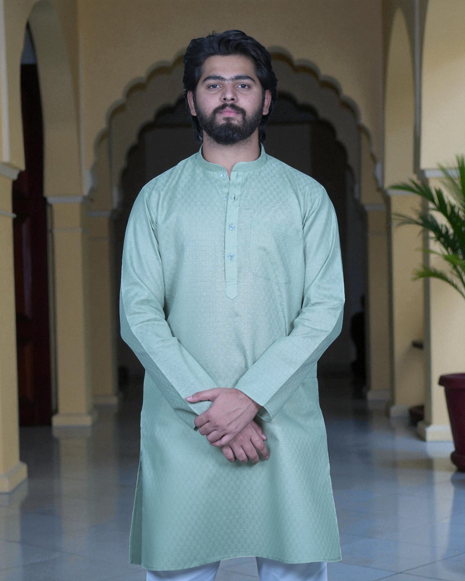 Timeless Tradition Textured Kurta Pajama Ensemble