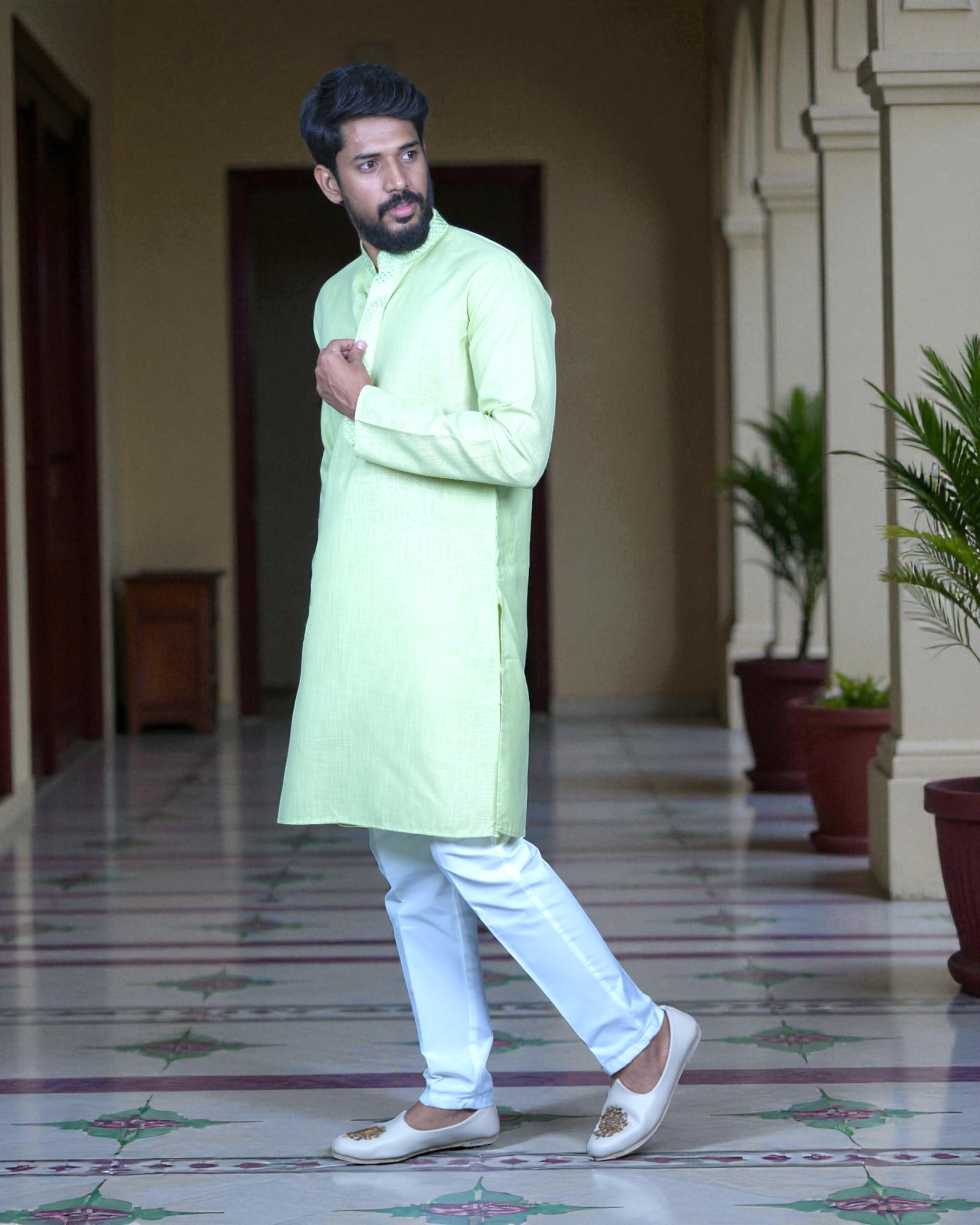 Heritage Embroidered Kurta and Pajama Set