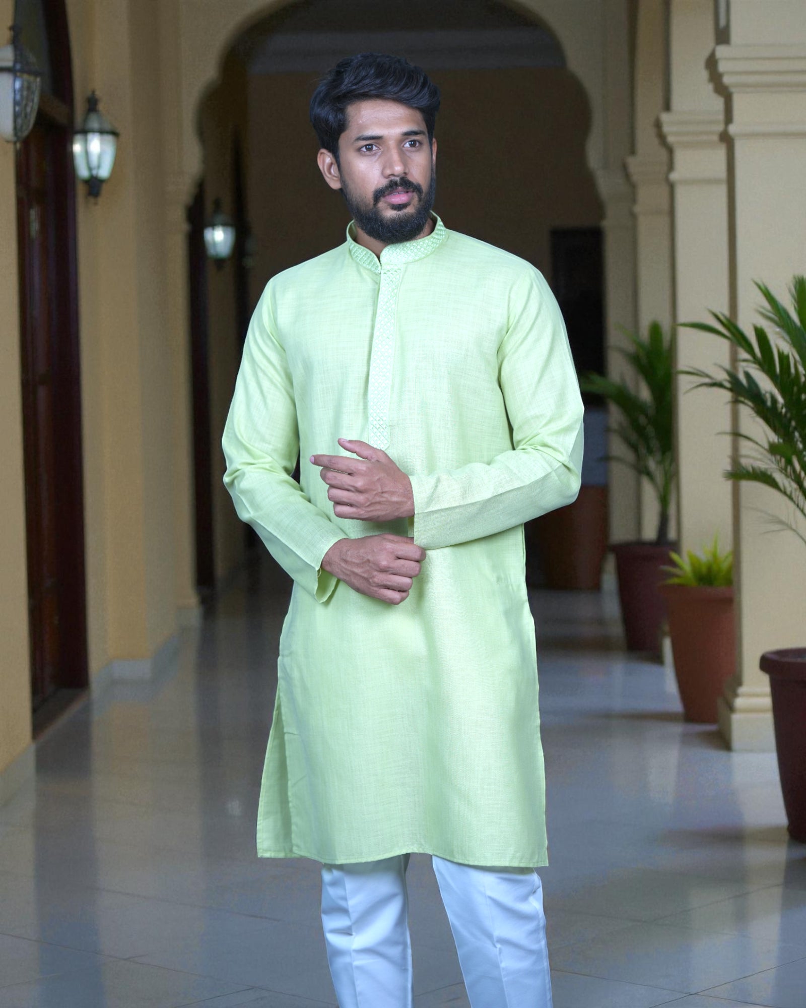 Heritage Embroidered Kurta and Pajama Set