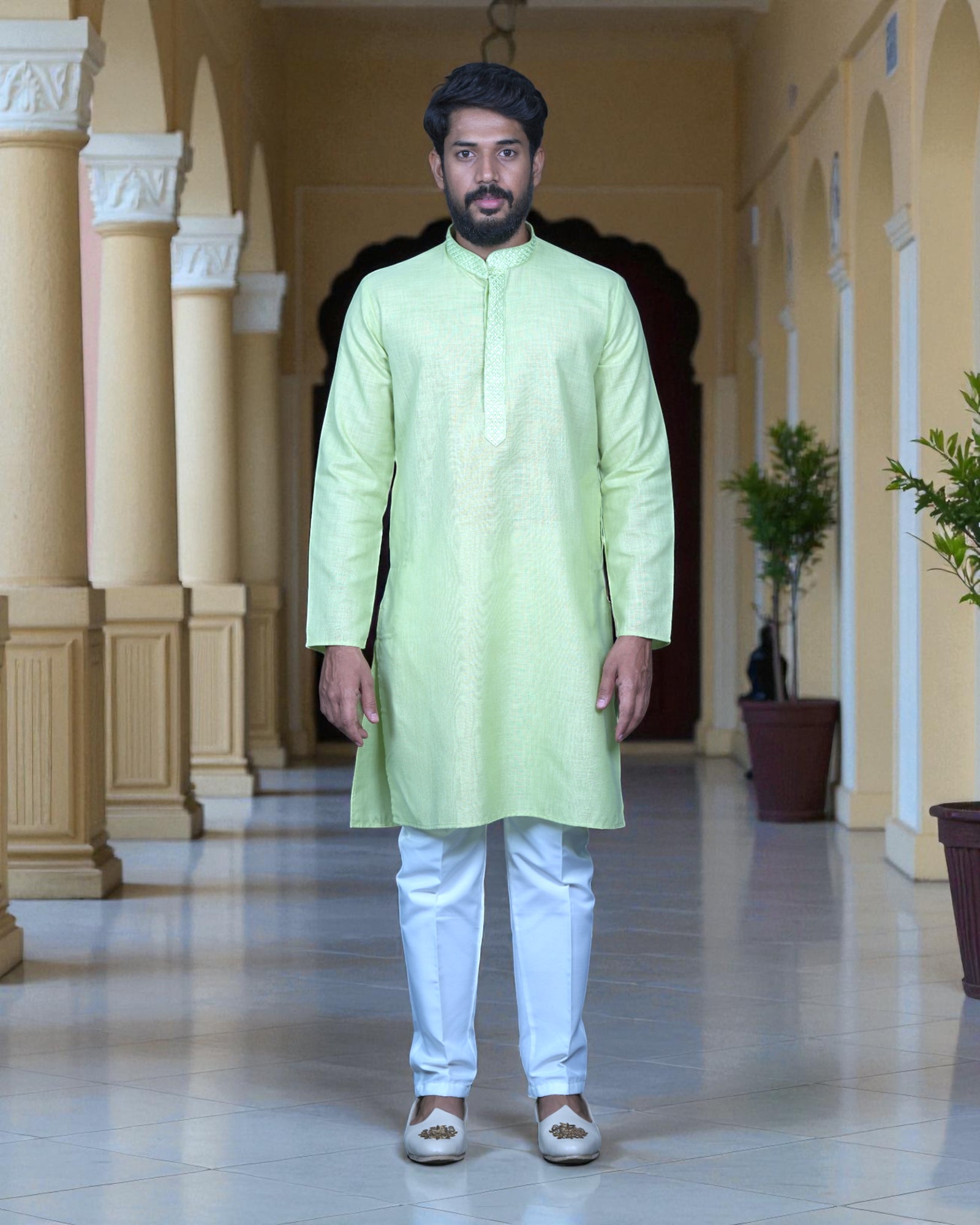 Heritage Embroidered Kurta and Pajama Set