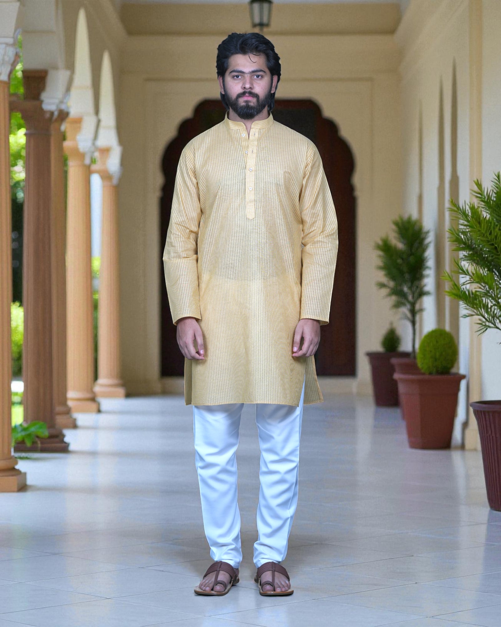 Striped Cotton Kurta Pajama Set