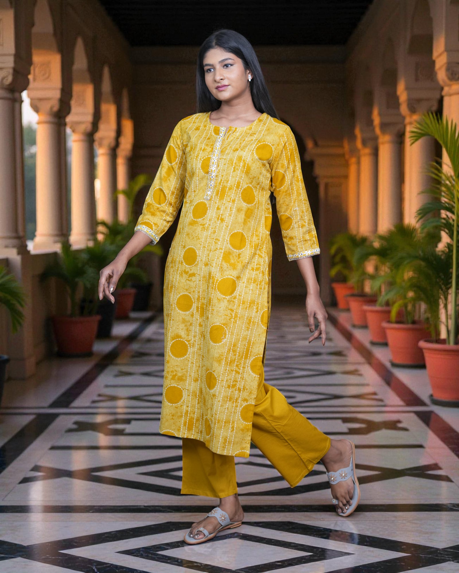Embroidered Cotton Bottoms Co-Ord Set