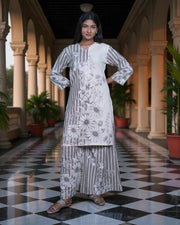 Floral Printed Kadhi Cotton Co-Ord Set