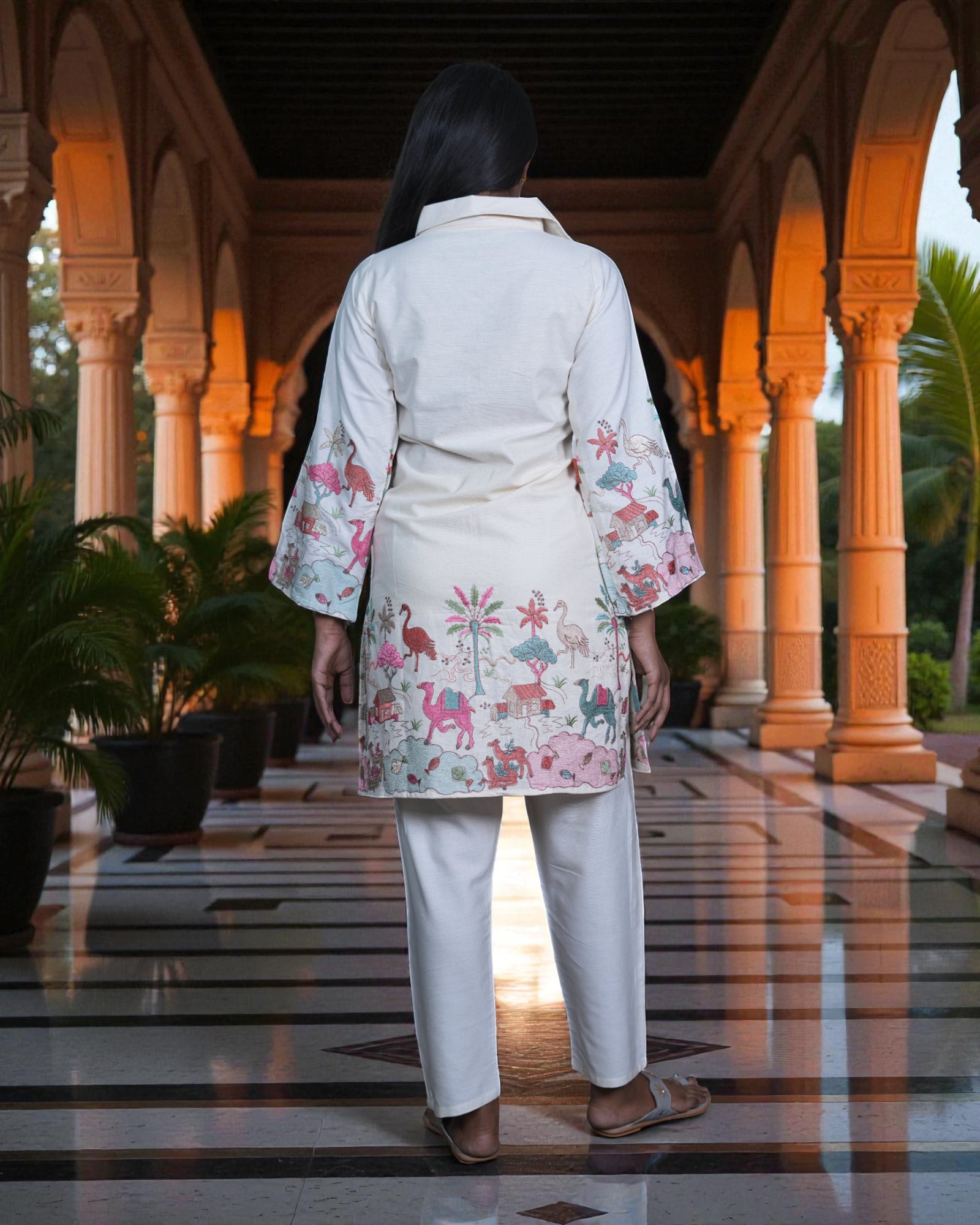 Kadhi Cotton Embroidered Co-Ord Set