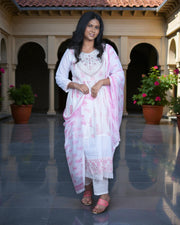 Floral Cotton Anarkali With Embroidery