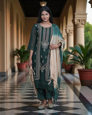 Chanderi Silk Embroidered Pakistani Suit