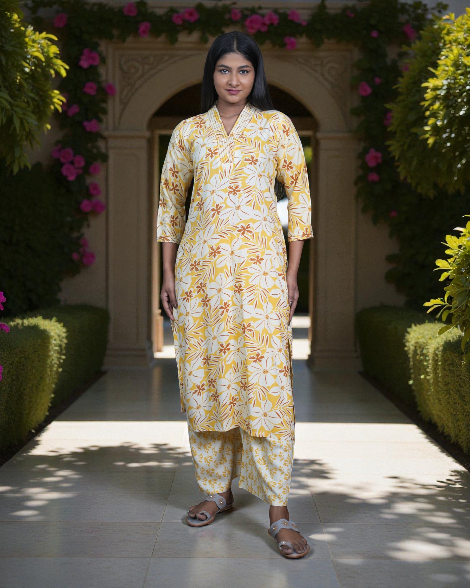 Floral Printed Rayon Co Ord Set
