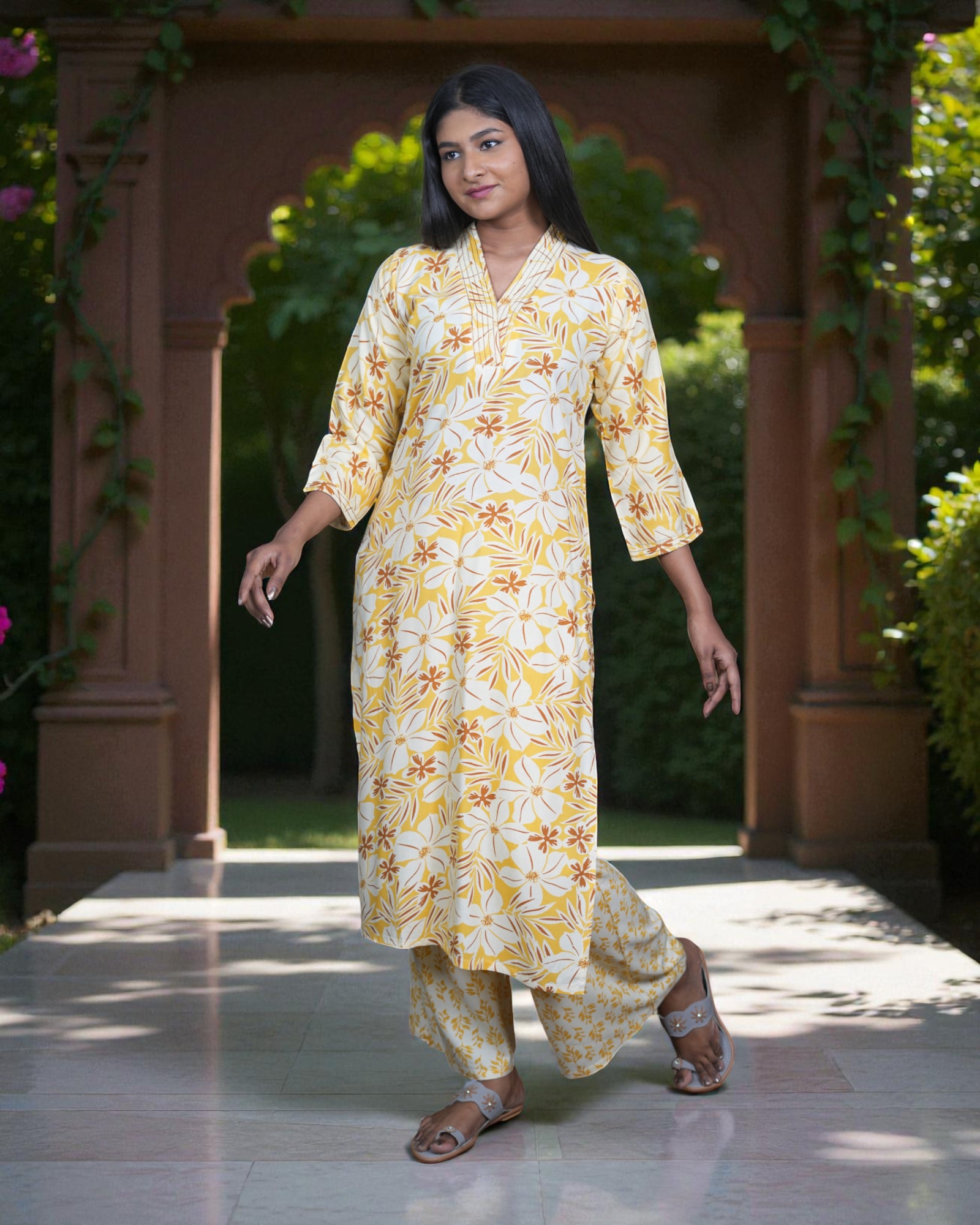 Floral Printed Rayon Co Ord Set