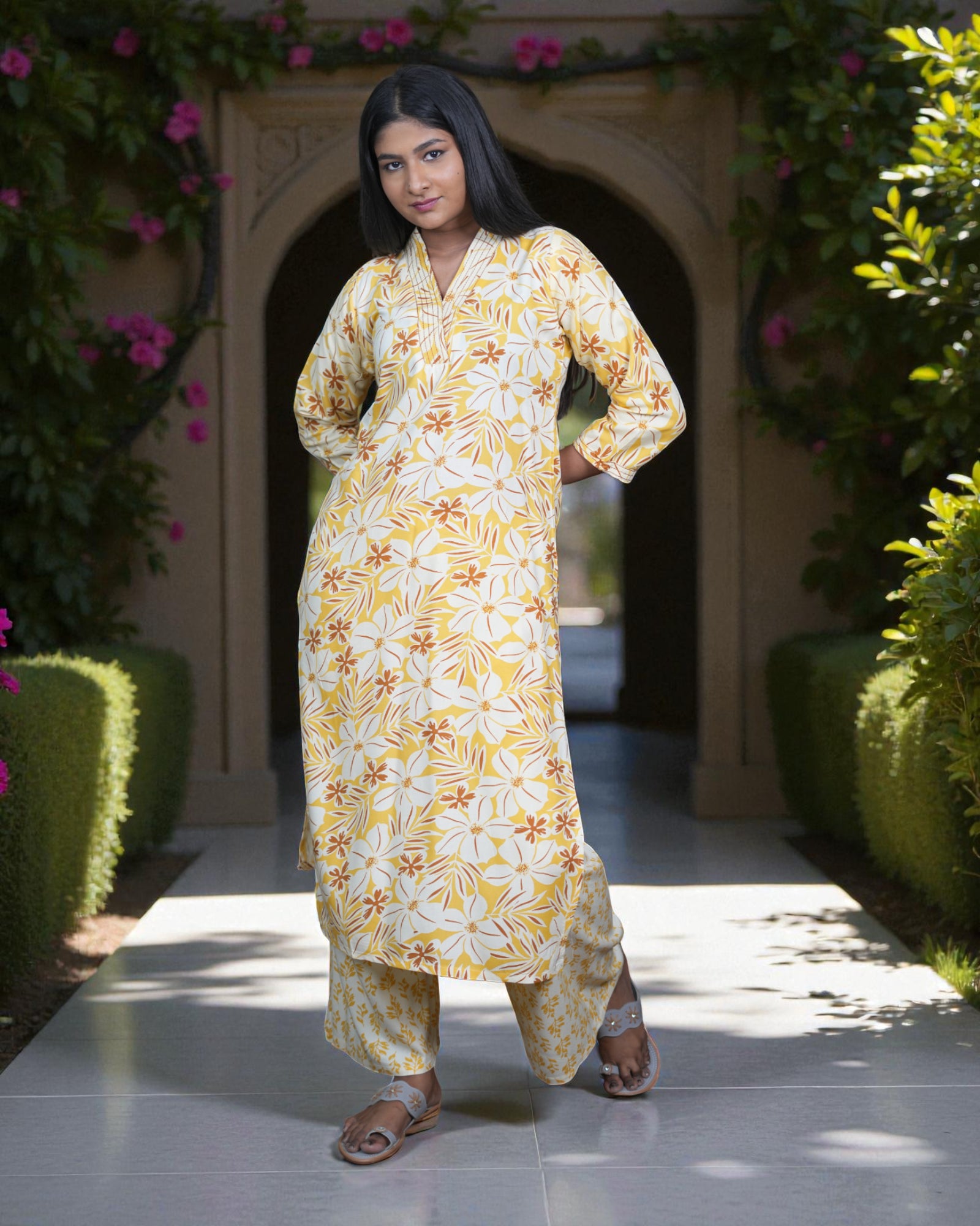 Floral Printed Rayon Co Ord Set