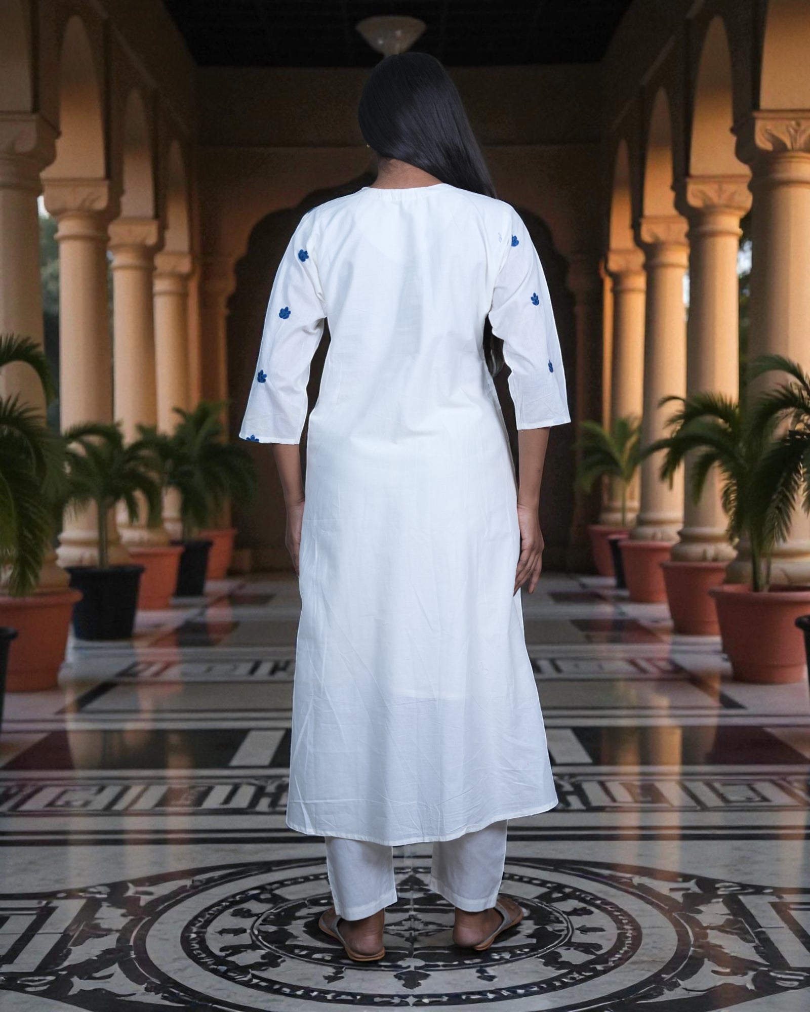 Soft Mul Cotton Anarkali With Embroidery