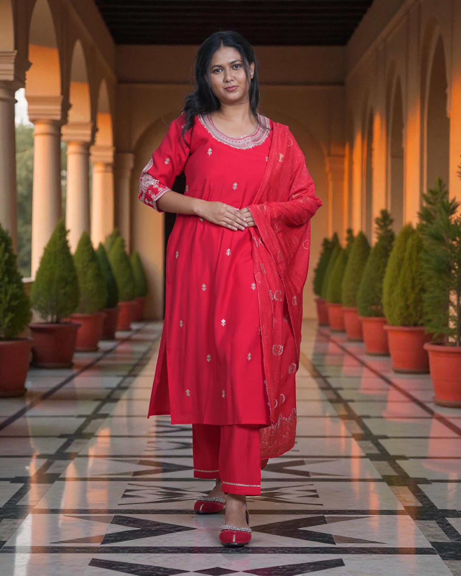 Silk Kurta Set with Dupatta