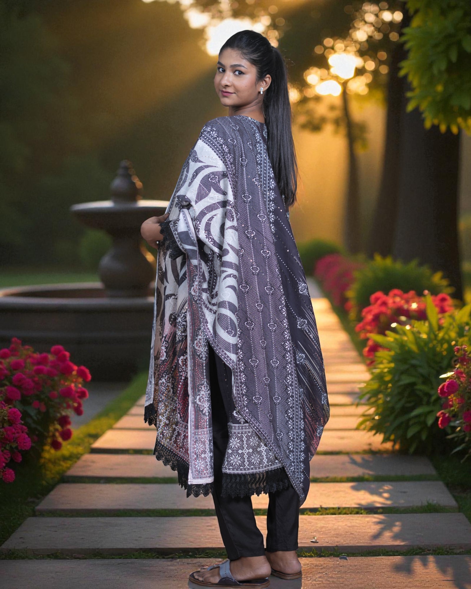 Multicolor Rayon Kurta Set With Dupatta