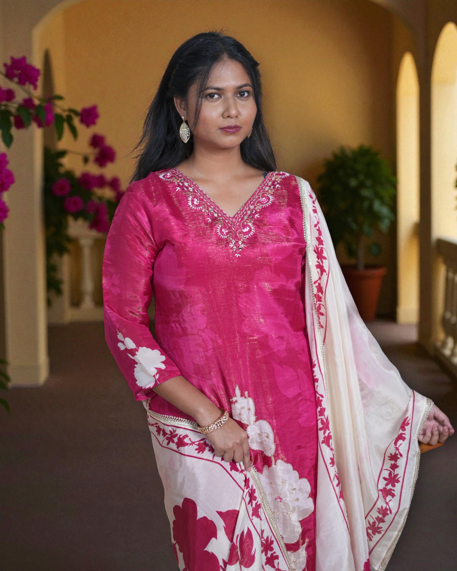 Floral Printed Cotton Kurta Set