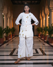 Embroidered Kadhi Cotton Co-Ord Set