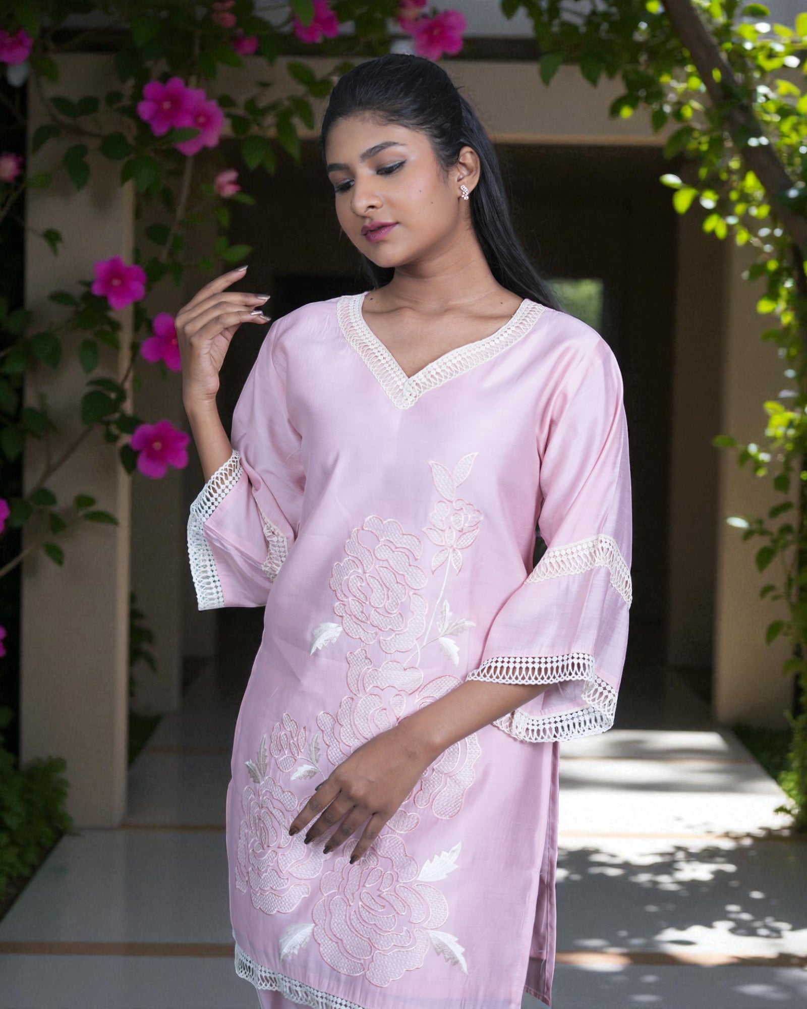 Rayon Thread Embroidered Co-Ord Set