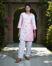 Kadhi Cotton Cord Embroidered Co-Ord Set