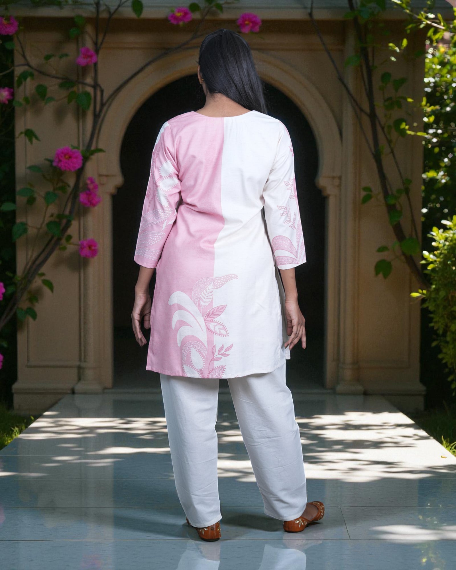 Kadhi Cotton Cord Embroidered Co-Ord Set