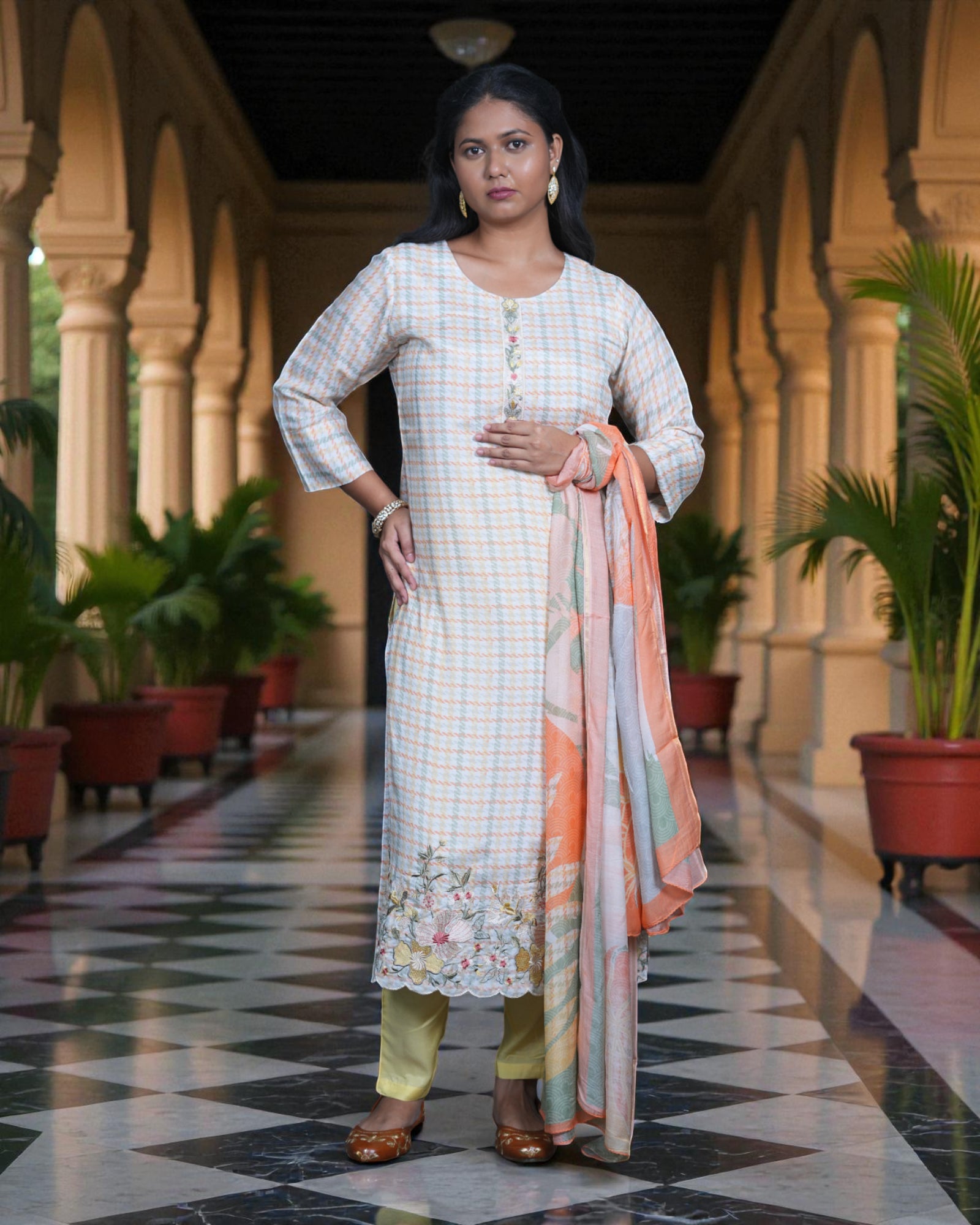 Multicolor Embroidered Kurta Set