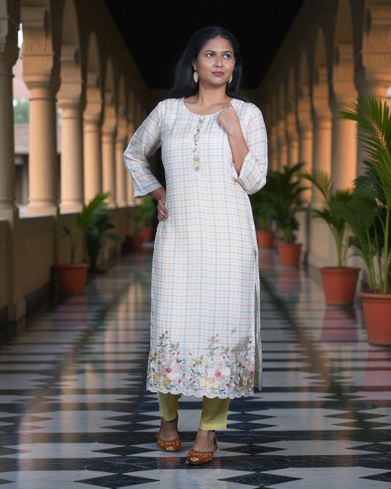 Multicolor Embroidered Kurta Set