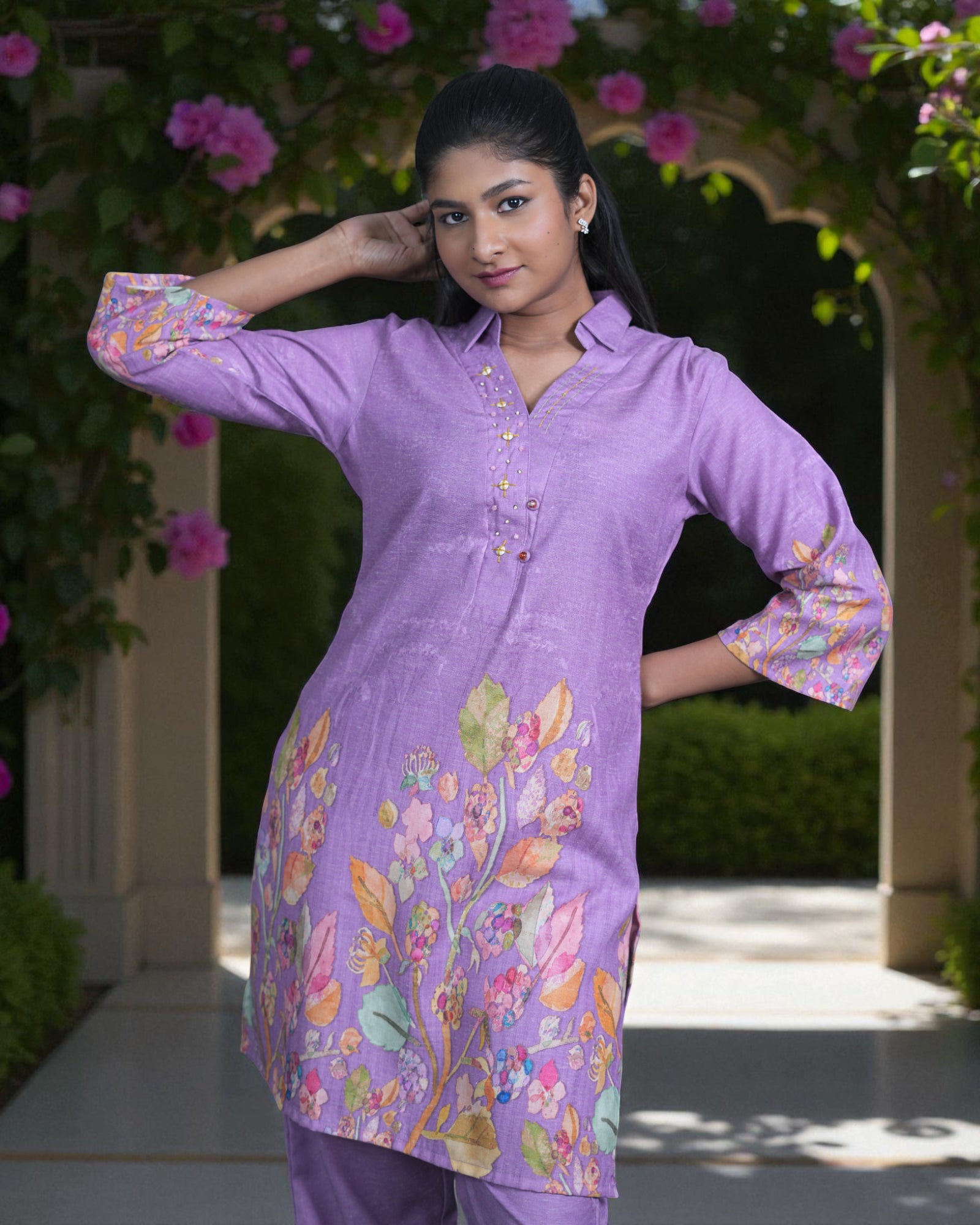 Vibrant Floral Cotton Cord Co-Ord Set