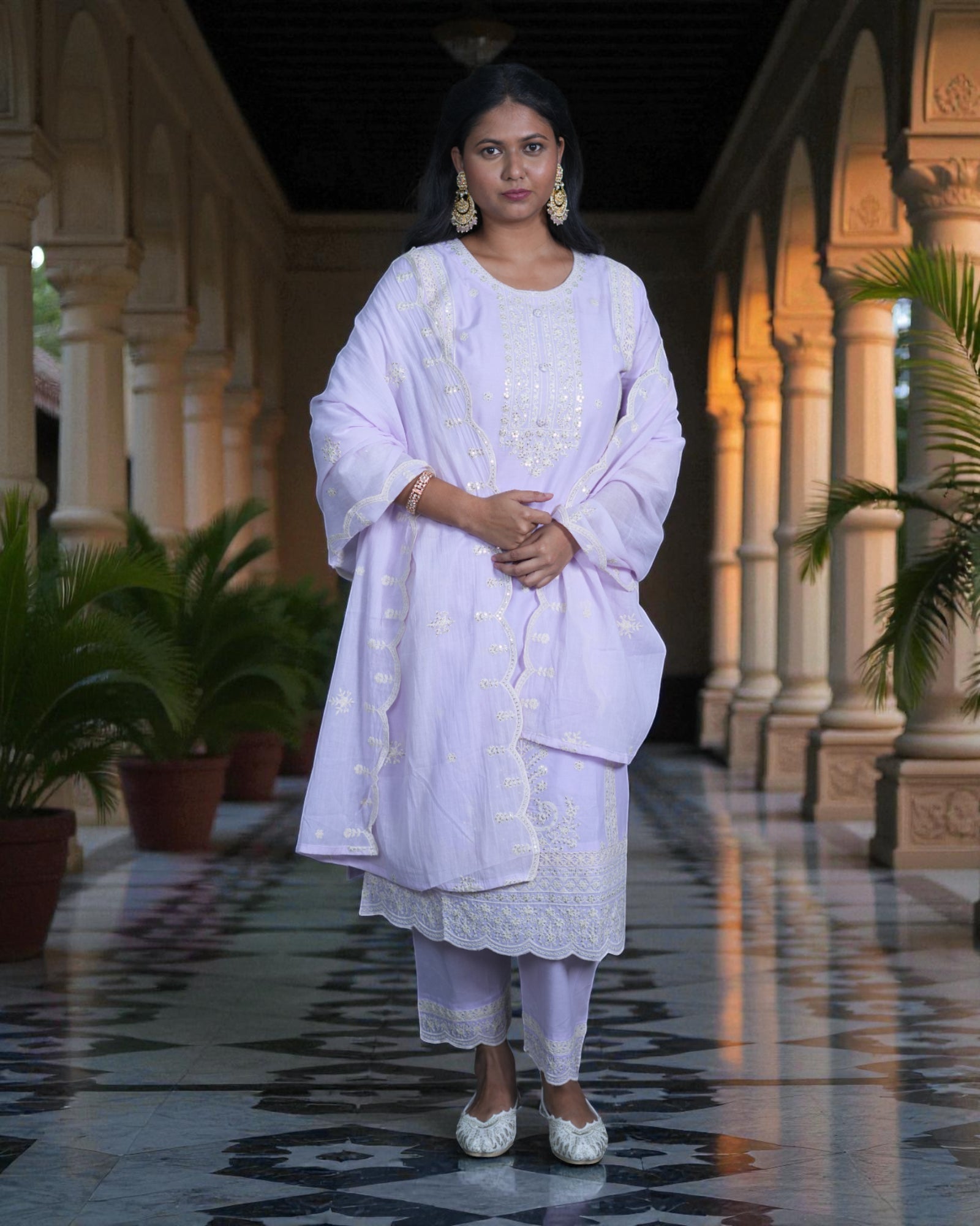 Mul Cotton Embroidered Pakistani Suit