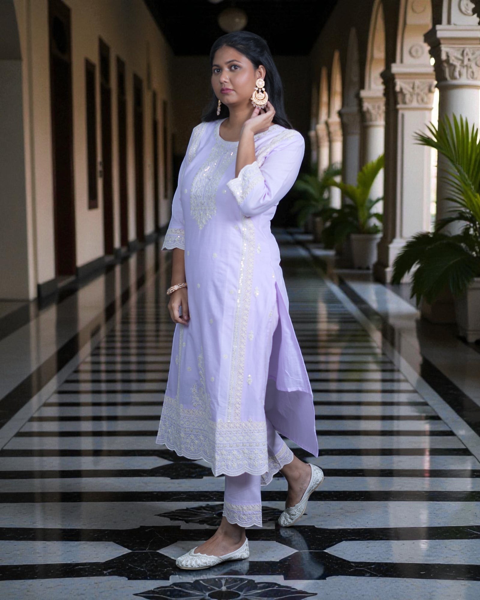 Mul Cotton Embroidered Pakistani Suit