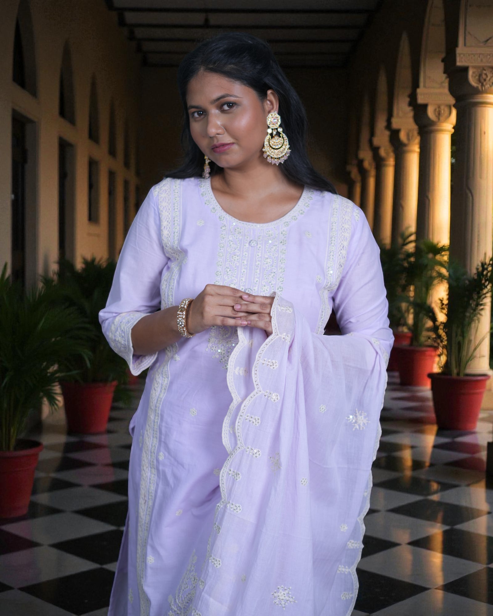 Mul Cotton Embroidered Pakistani Suit
