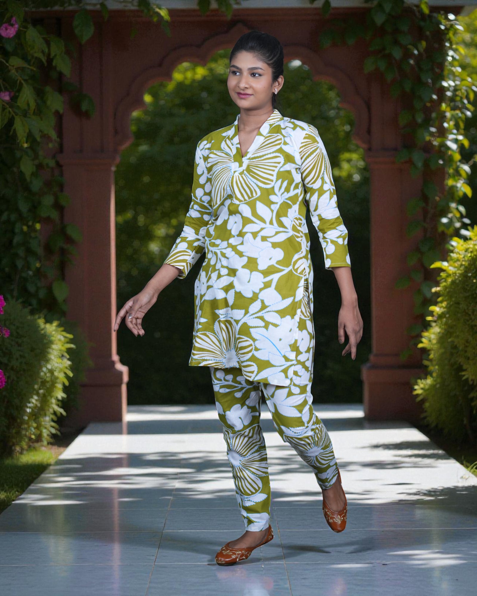 Floral Printed Cotton Co-Ord Set