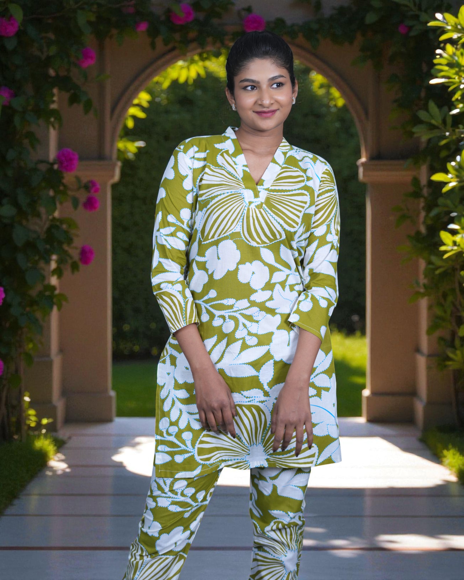 Floral Printed Cotton Co-Ord Set