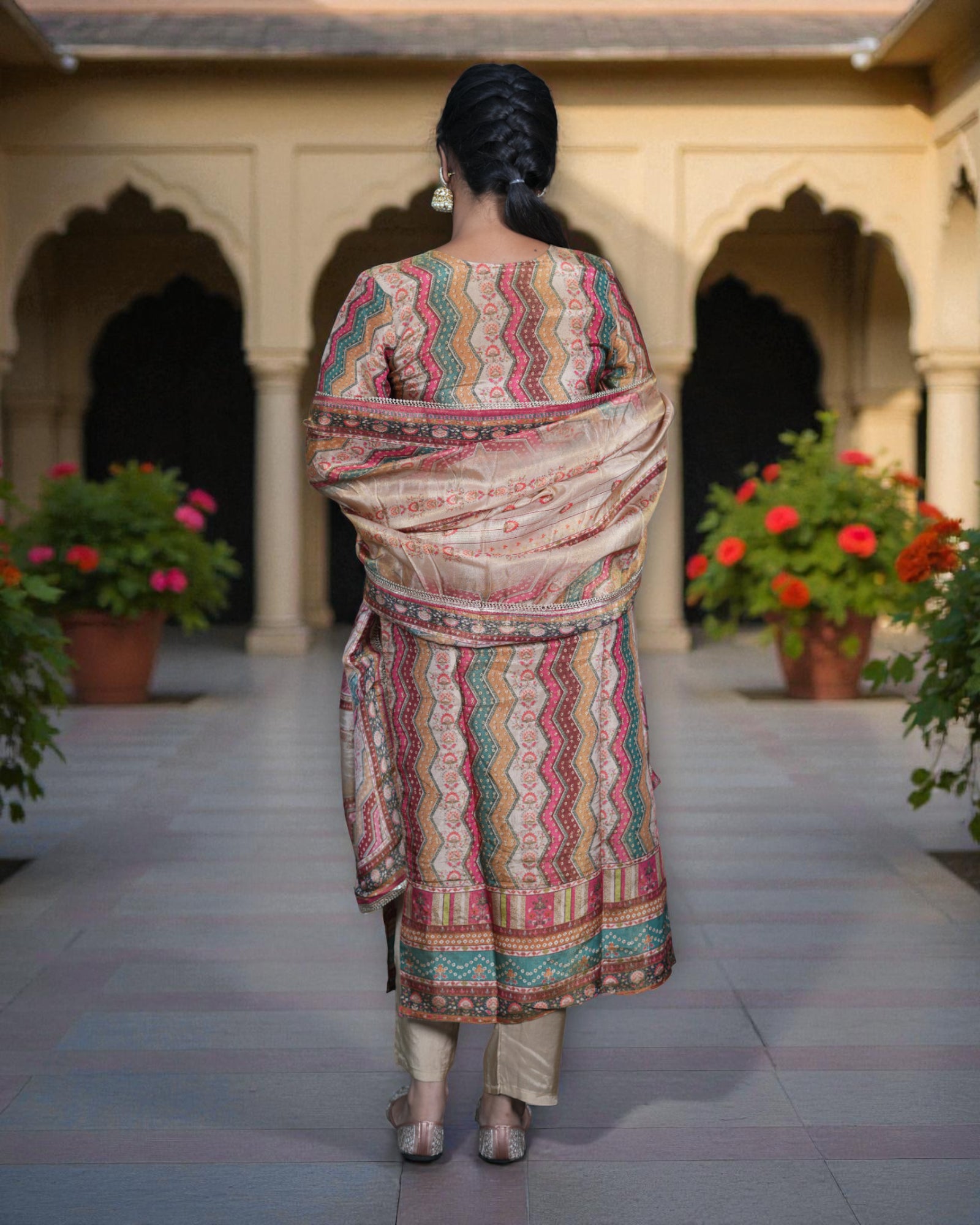 Zigzag Printed Cotton Kurta Set