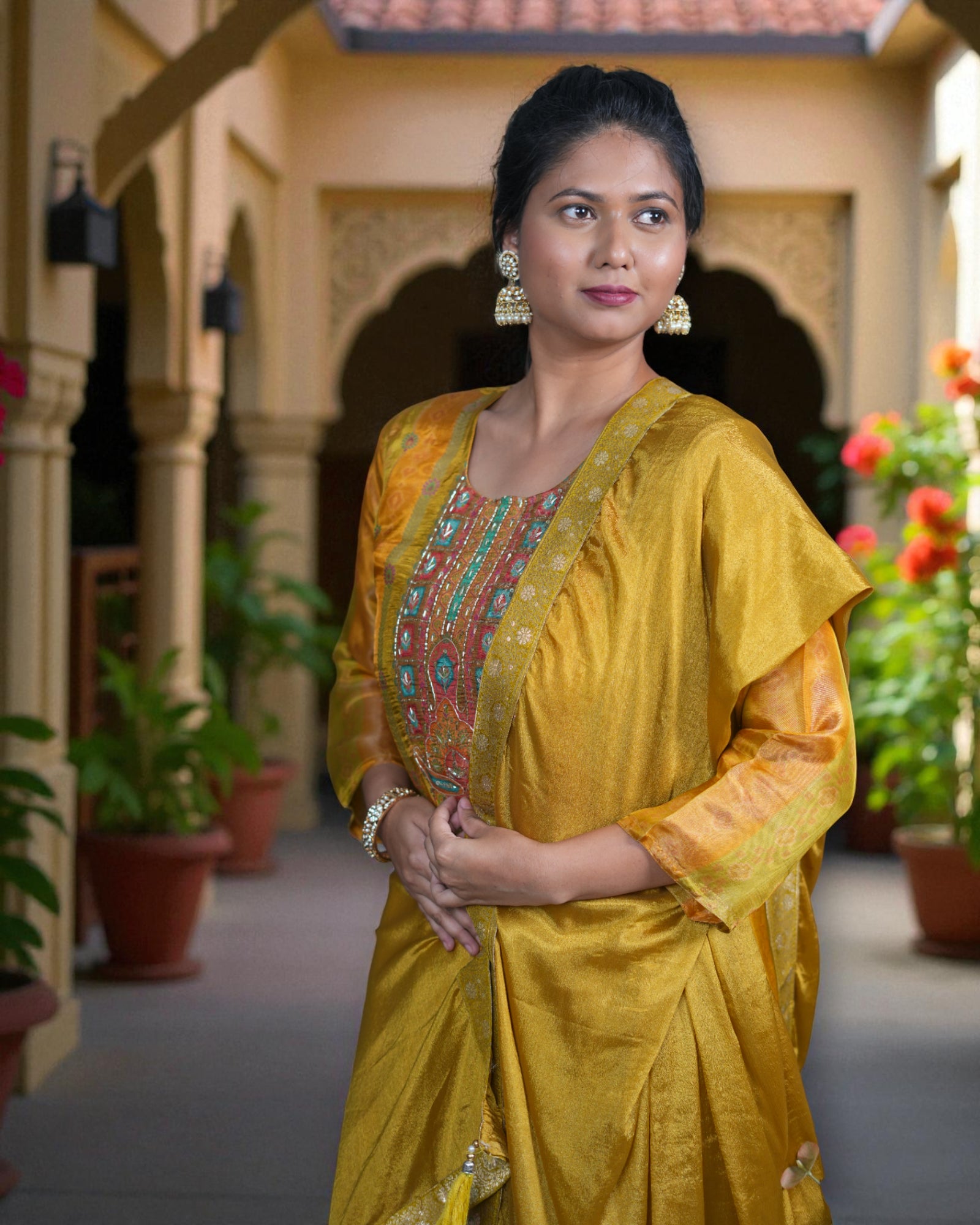 Zardozi Embroidered Kurta Set with Dupatta