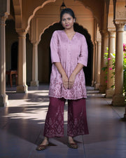 Embroidered Rayon Palazzo Suit Set