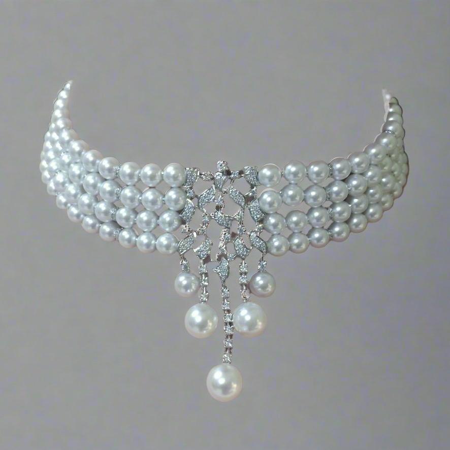 Pearl Elegance Choker Set - Dyulokha