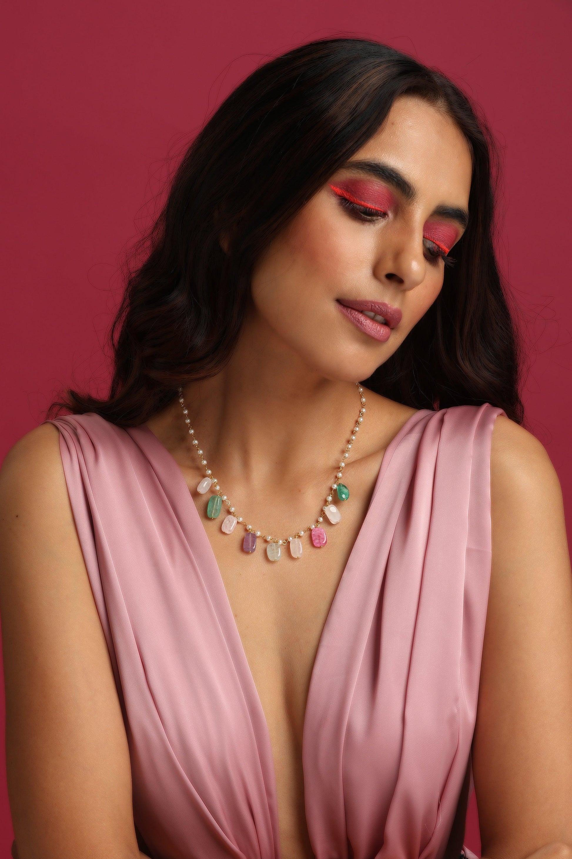 Golden Kaleidoscope Multicolor Necklace - Dyulokha